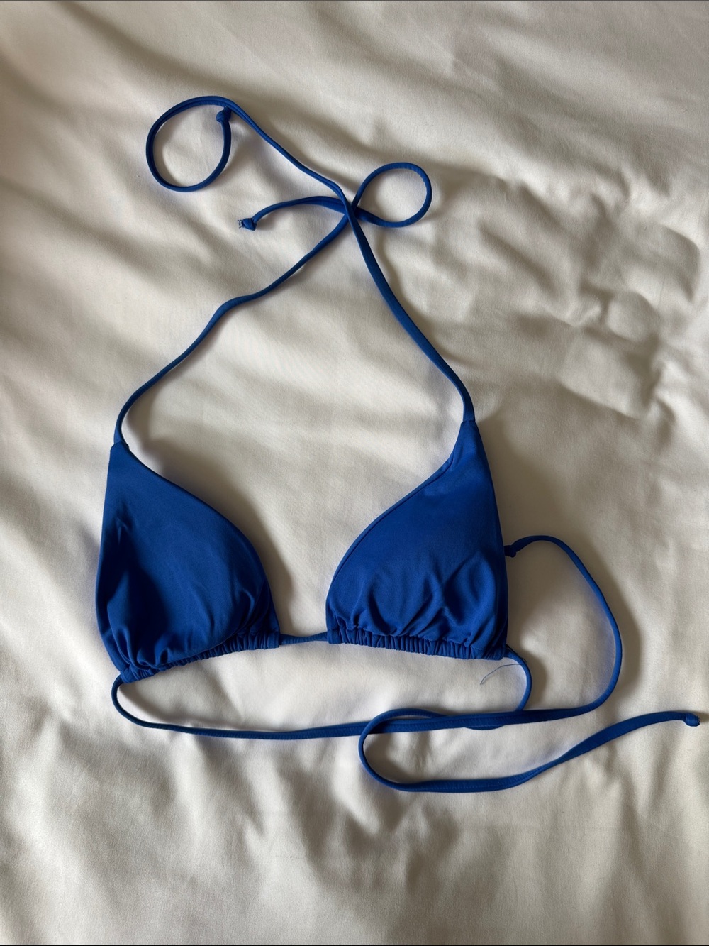 BECCA Cobalt Blue Triangle Bikini Top - Adjustable Halter